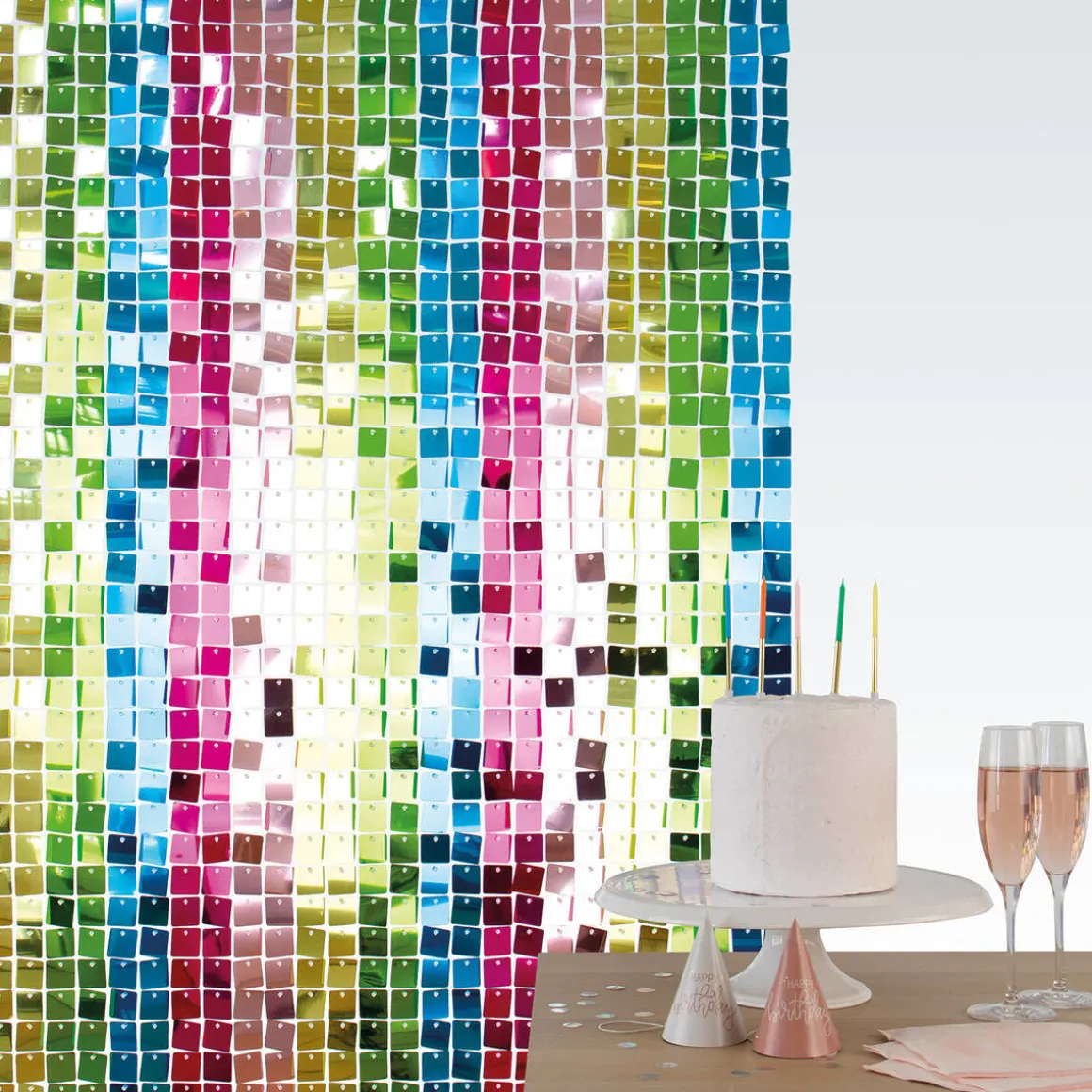 Backdrop paljettpanel, multi 30x30 cm 12 st