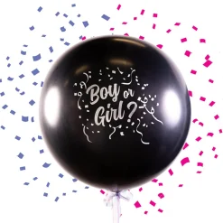 Ballong, boy or girl inkl konfetti rosa/blå