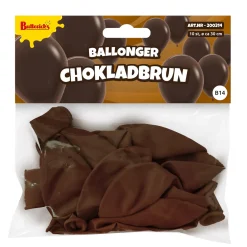 Ballonger, chokladbrun 30 cm 10 st