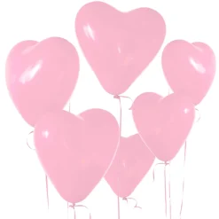 Ballonger, hjärta ljusrosa 6 st