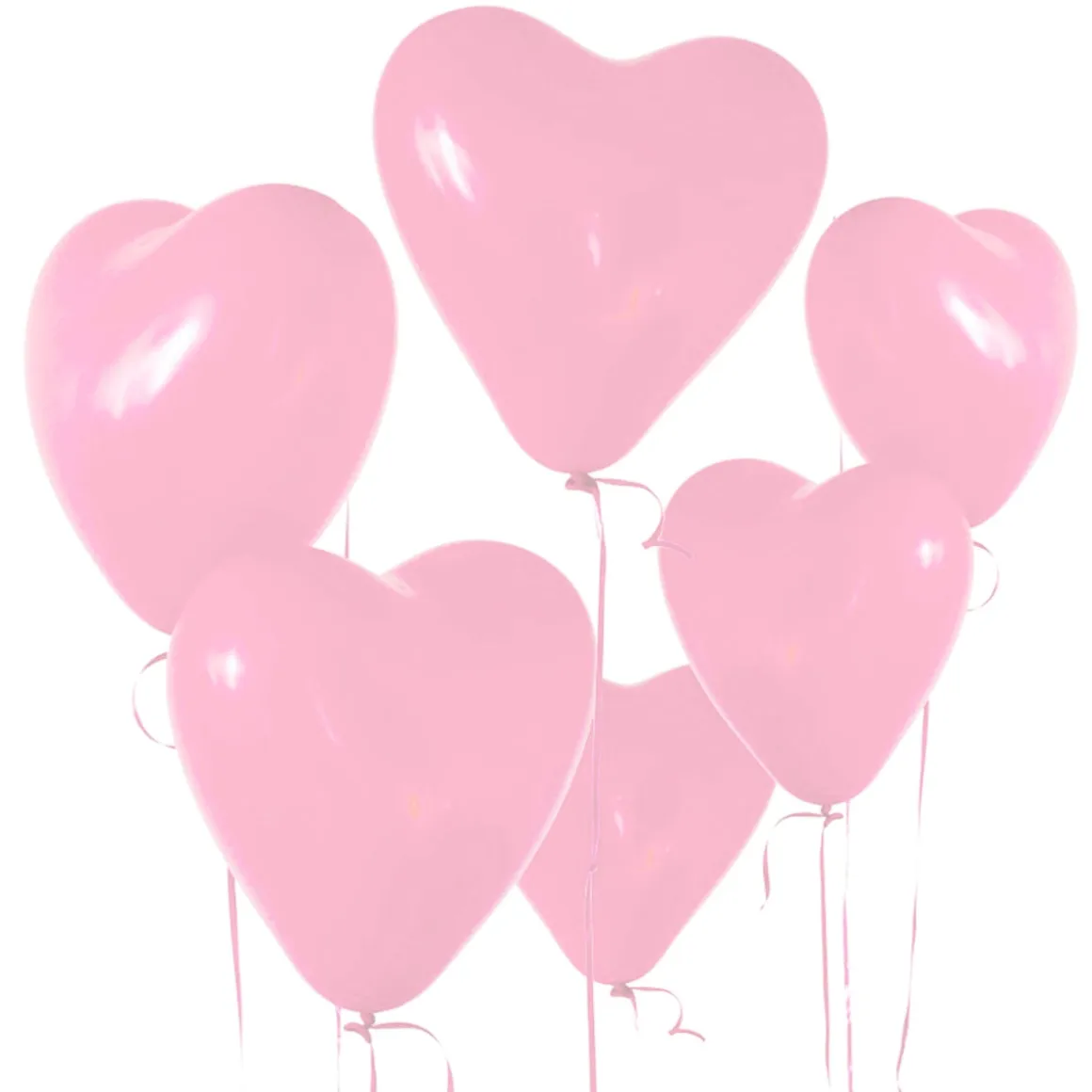 Ballonger, hjärta ljusrosa 6 st