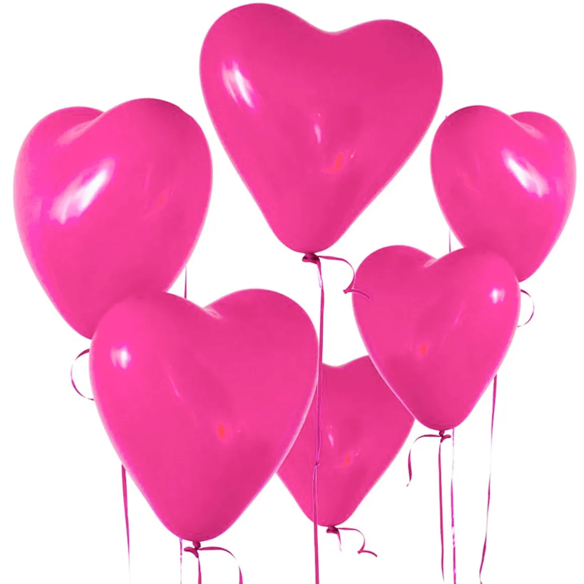 Ballonger, hjärta rosa 6 st