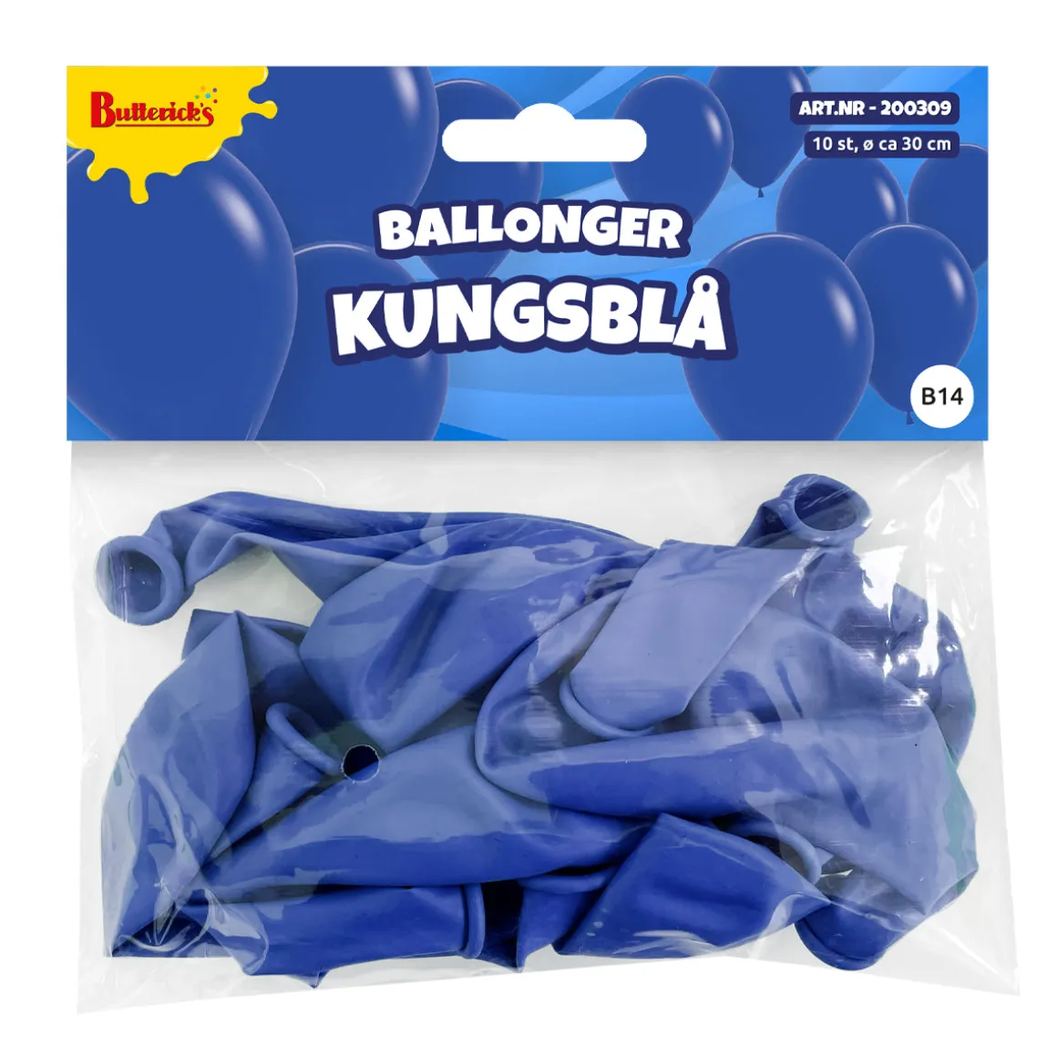 Ballonger, kungsblå 30 cm 10 st