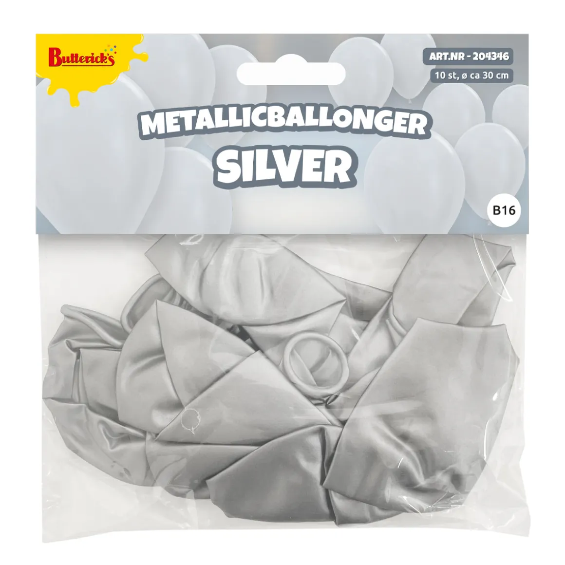 Ballonger, metallic silver 10 st