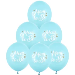 Ballonger, mom to be ljusblå 30 cm 6 st