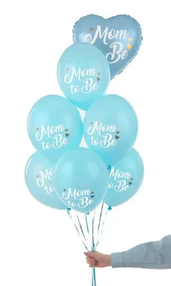 Ballonger, mom to be ljusblå 30 cm 6 st