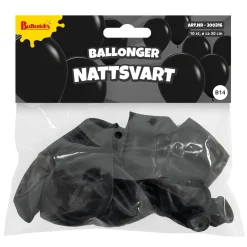 Ballonger, nattsvart 30 cm 10 st