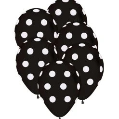 Ballonger, prickiga svart/vit 6 st