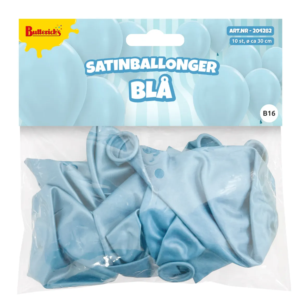 Ballonger, satin blå 10 st