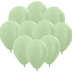 Ballonger, satin grön 10 st