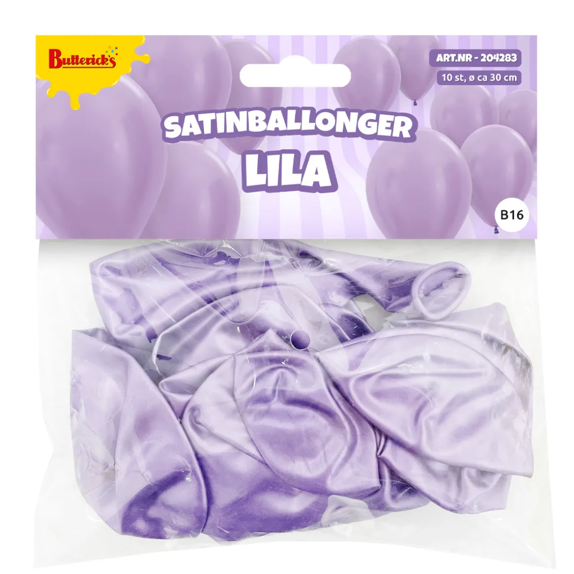 Ballonger, satin lila 10 st