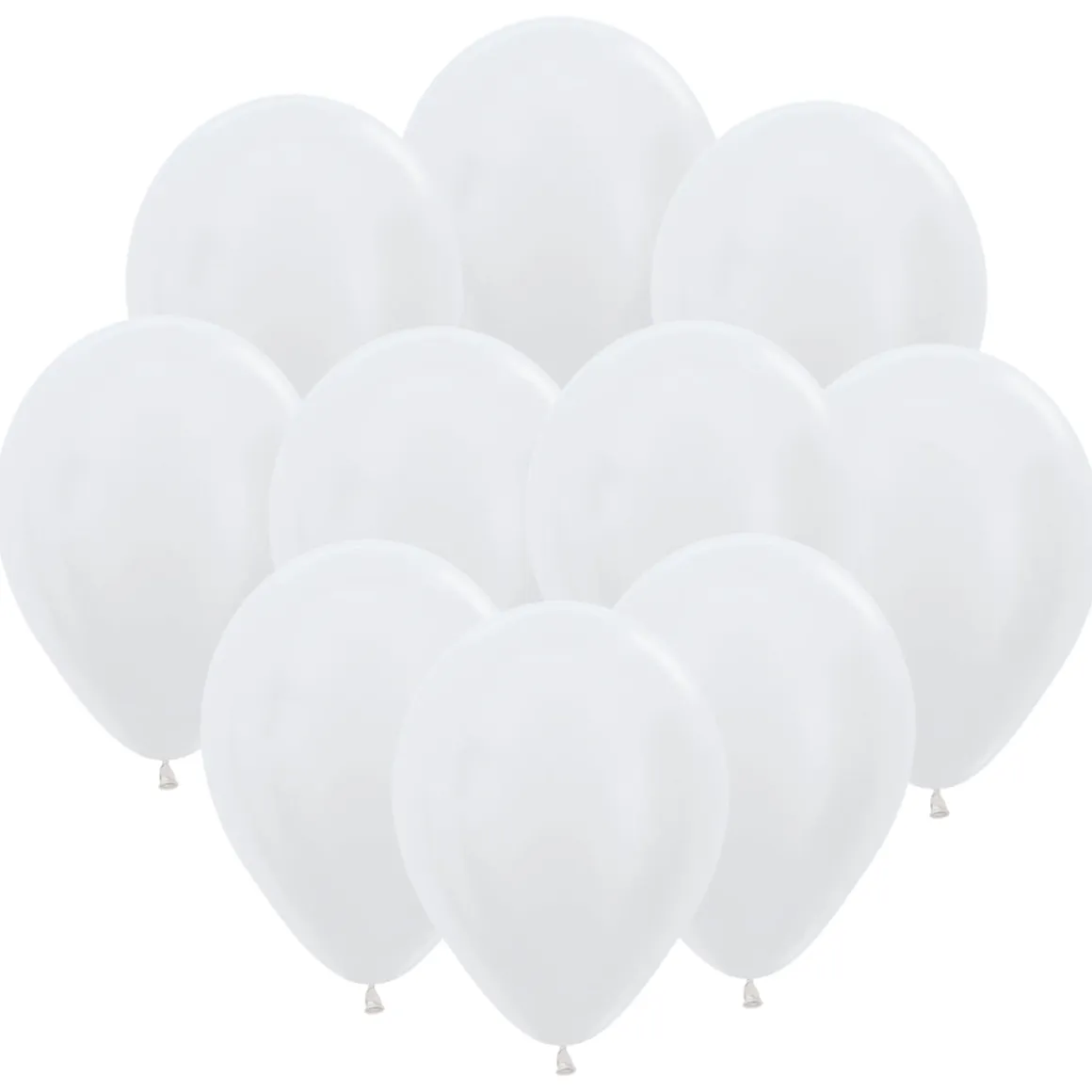 Ballonger, satin vit 10 st