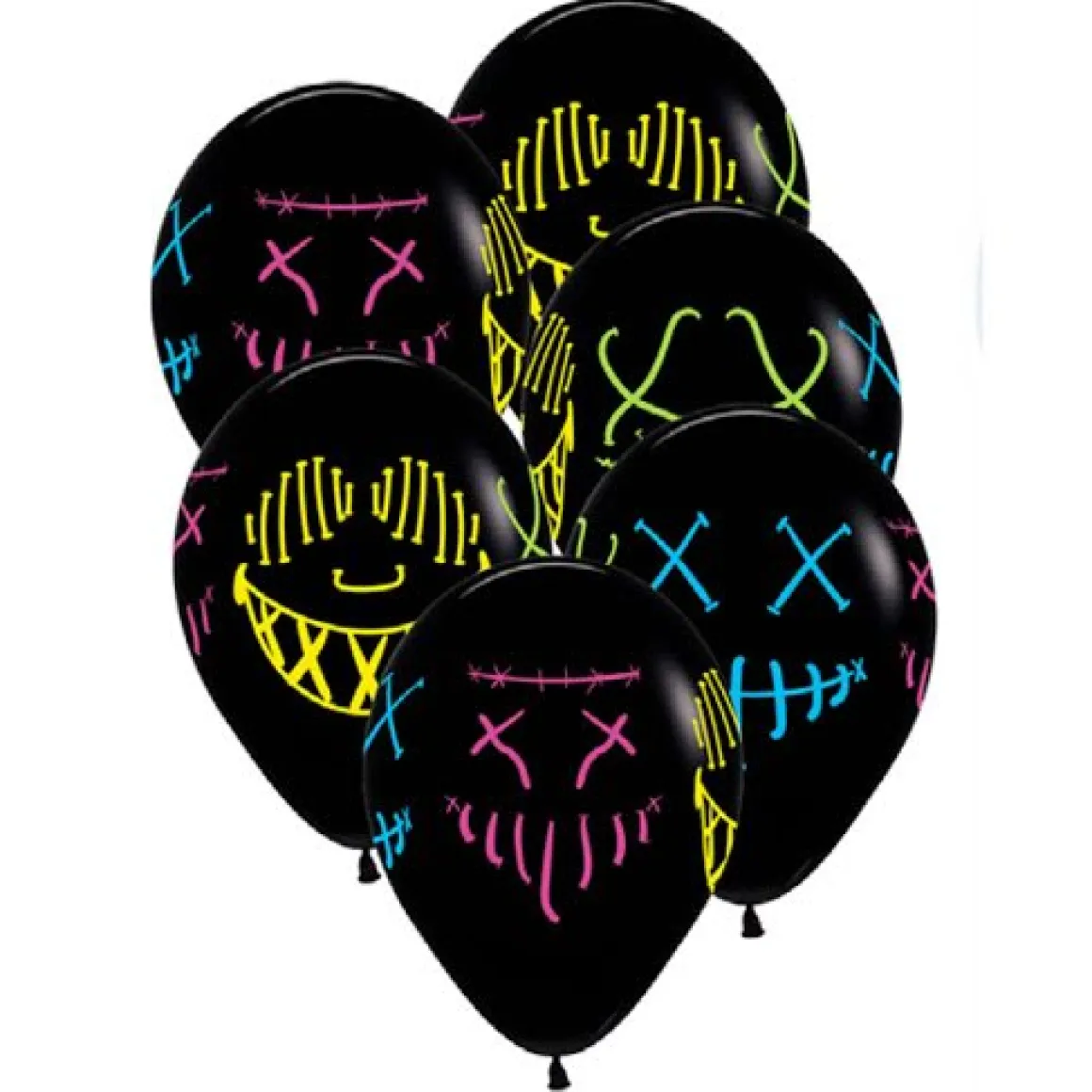 Ballonger, skräck neon 30 cm 6 st