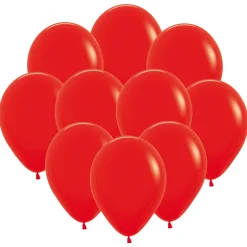 Ballonger, vallmoröd 30 cm 10 st
