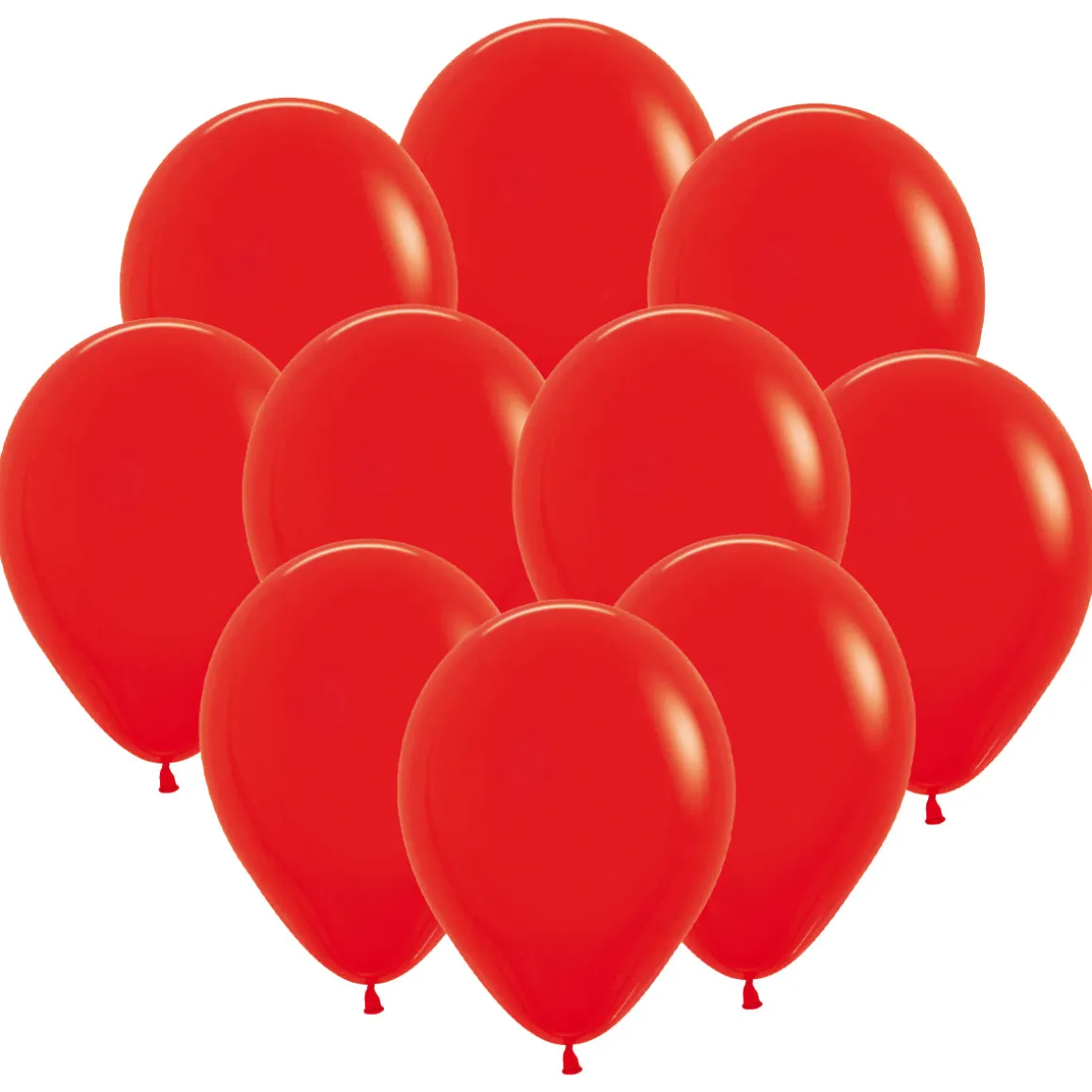 Ballonger, vallmoröd 30 cm 10 st