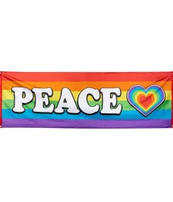 Banner, regnbåge peace 74x220 cm