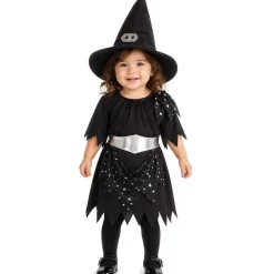 Barndräkt, häxa glitter inkl hatt