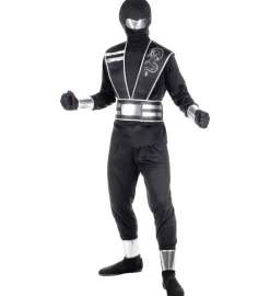 Barndräkt, mirror ninja svart