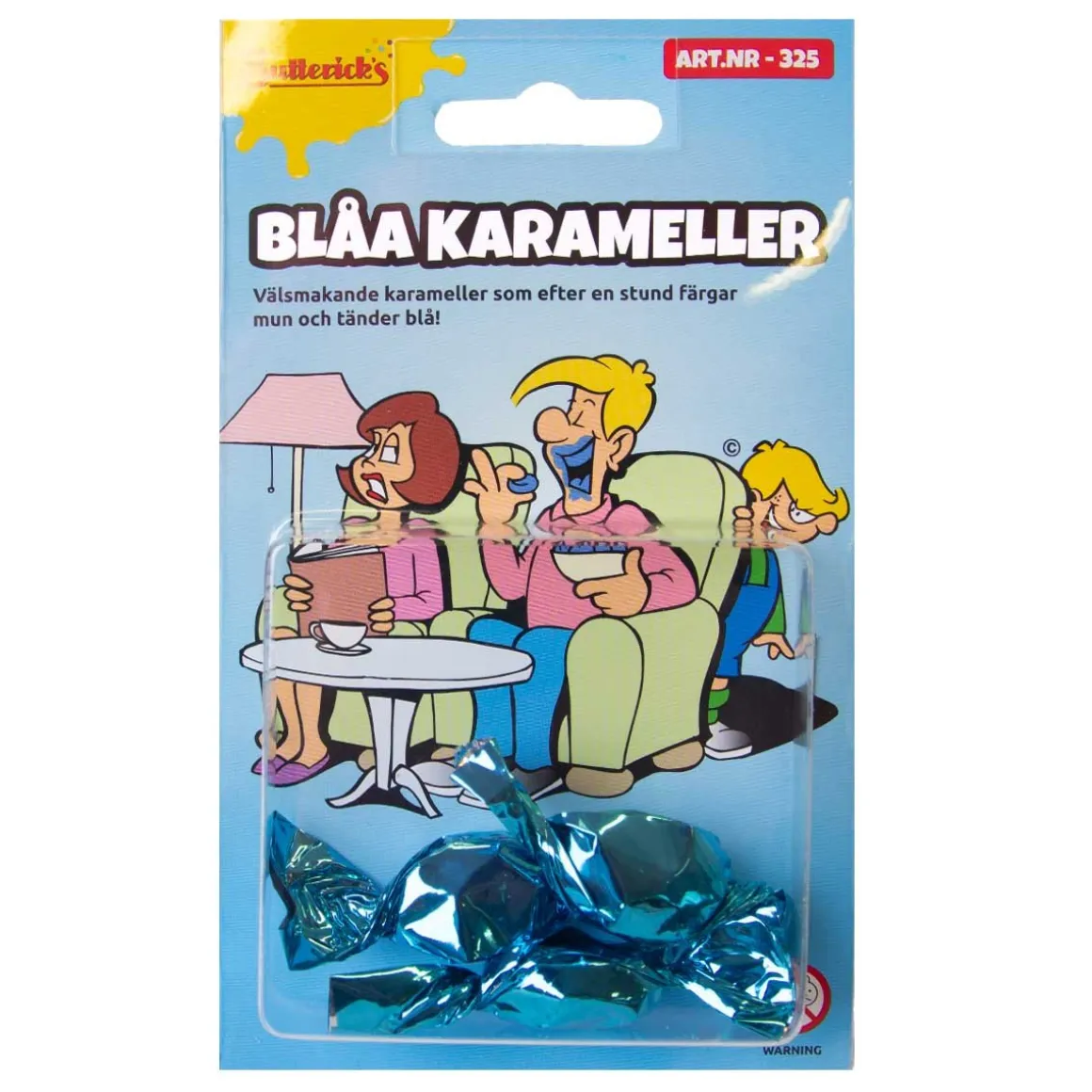 Blåa karameller, 3 st