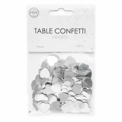 Bordskonfetti, hjärtan silver 14 g