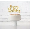 Cake toppers, happy birthday guld 22,5 cm