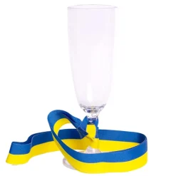 Champagneglas med blå gult band 22 cm