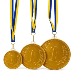 Chokladmedalj, blågult band