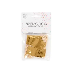 Cocktailflaggor, guld 50 st