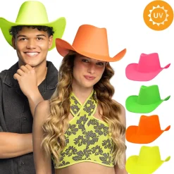 Cowboyhatt, neon grön