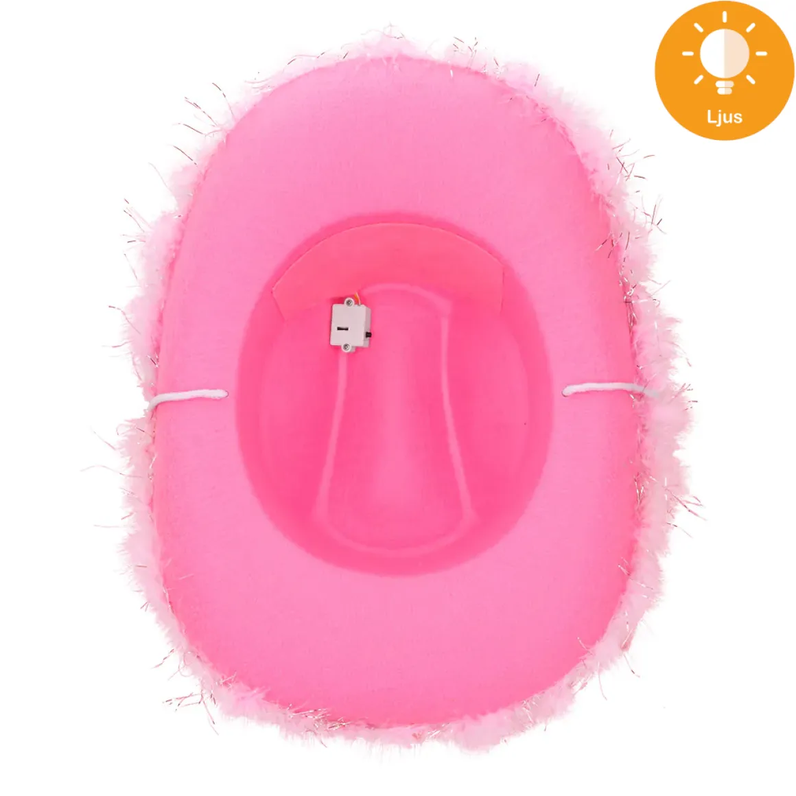 Cowboyhatt, rosa LED