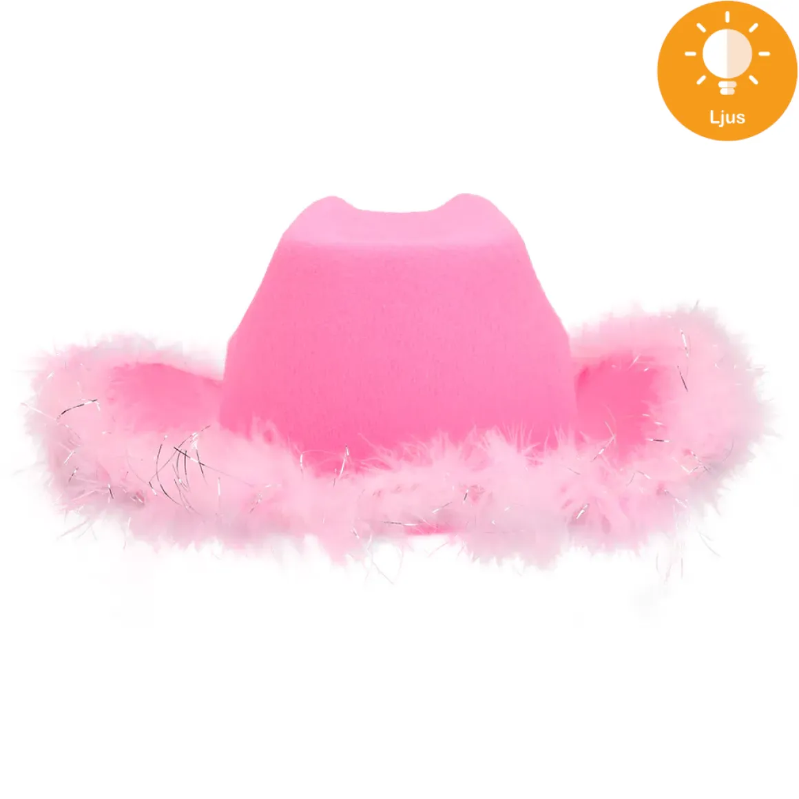 Cowboyhatt, rosa LED