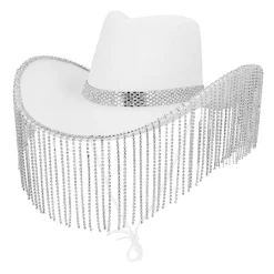 Cowboyhatt, showgirl vit