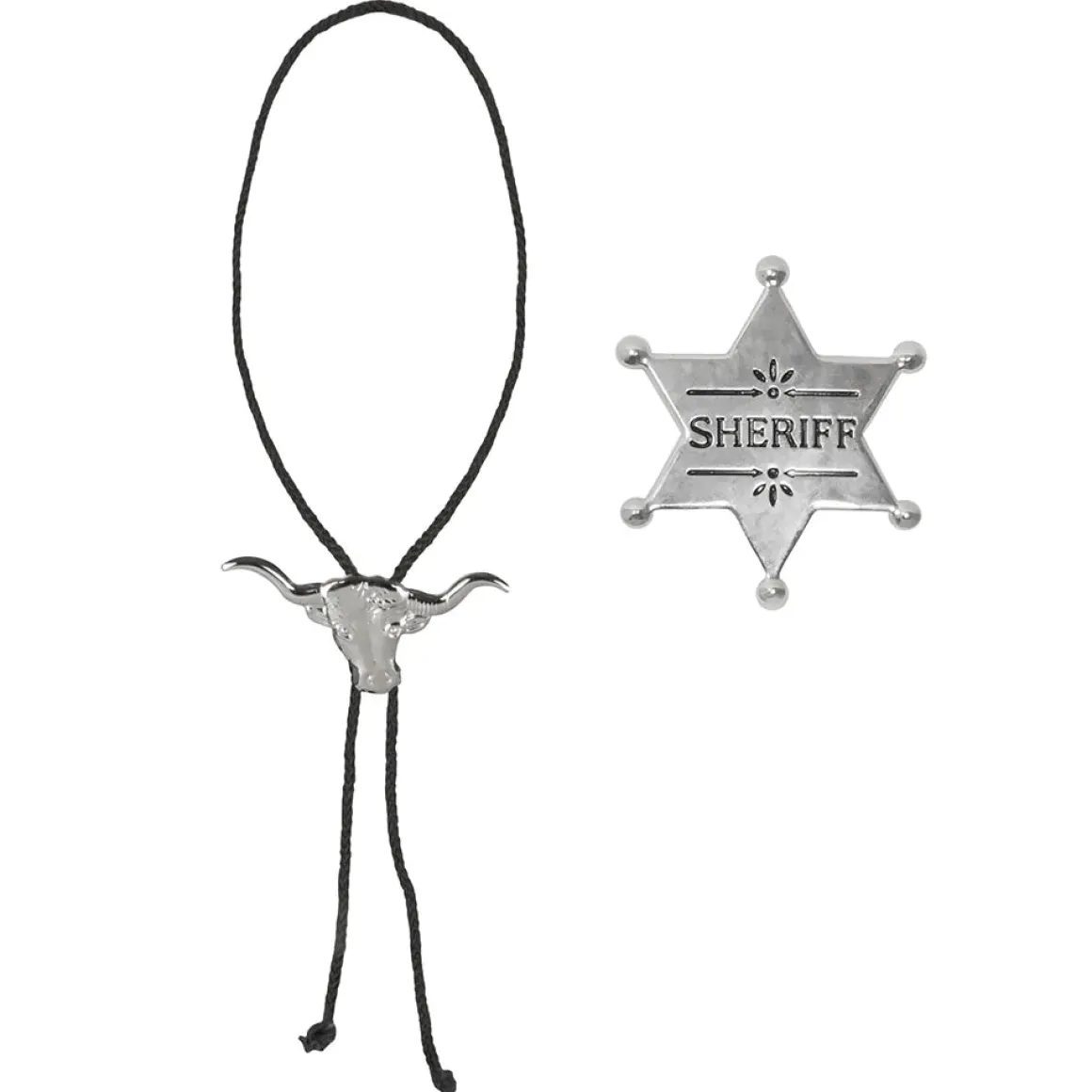 Cowboyset, sheriffstjärna & halsband