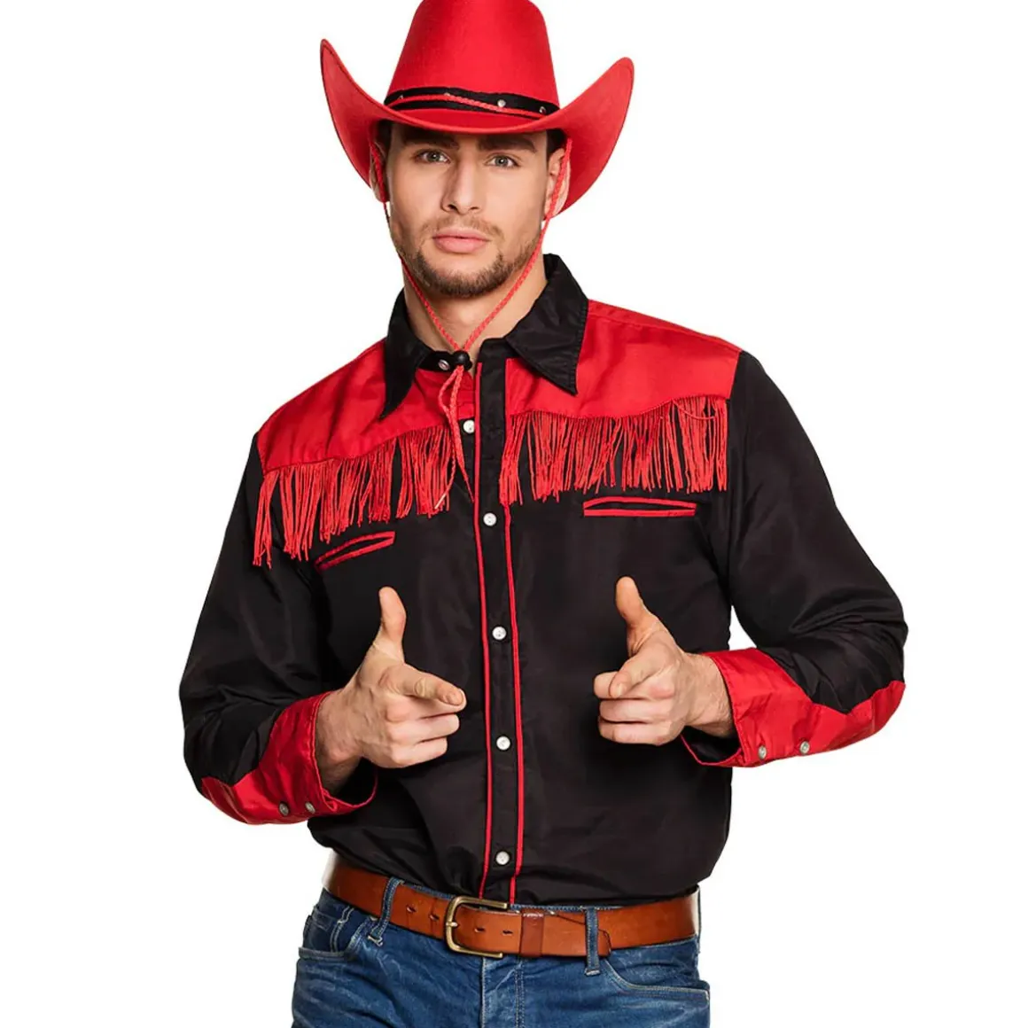 Cowboyskjorta, svart/röd