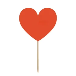 Cupcake toppers, hjärtan röda 6 st