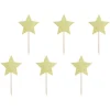 Cupcake toppers, stjärnor guld 6 st