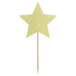 Cupcake toppers, stjärnor guld 6 st