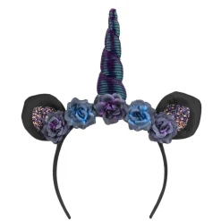 Diadem, enhörning svartglitter