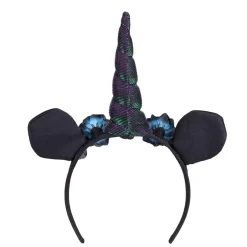 Diadem, enhörning svartglitter