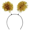 Diadem, pompom guld