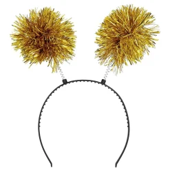 Diadem, pompom guld