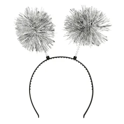 Diadem, pompom silver