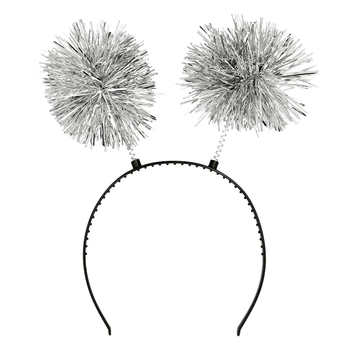 Diadem, pompom silver