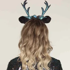 Diadem, renhorn svartglitter