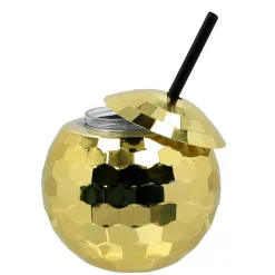 Drinkglas, discoboll guld
