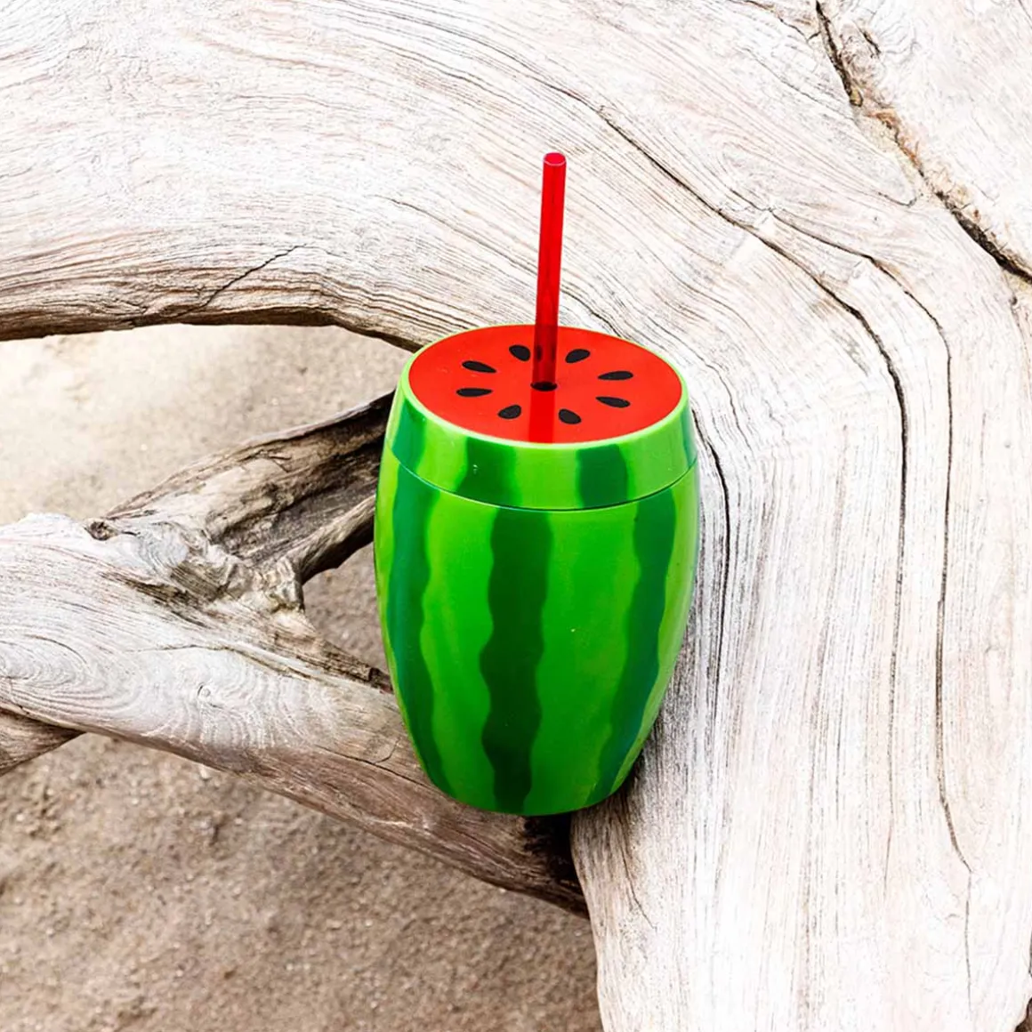 Drinkglas med sugrör, melon 900 ml