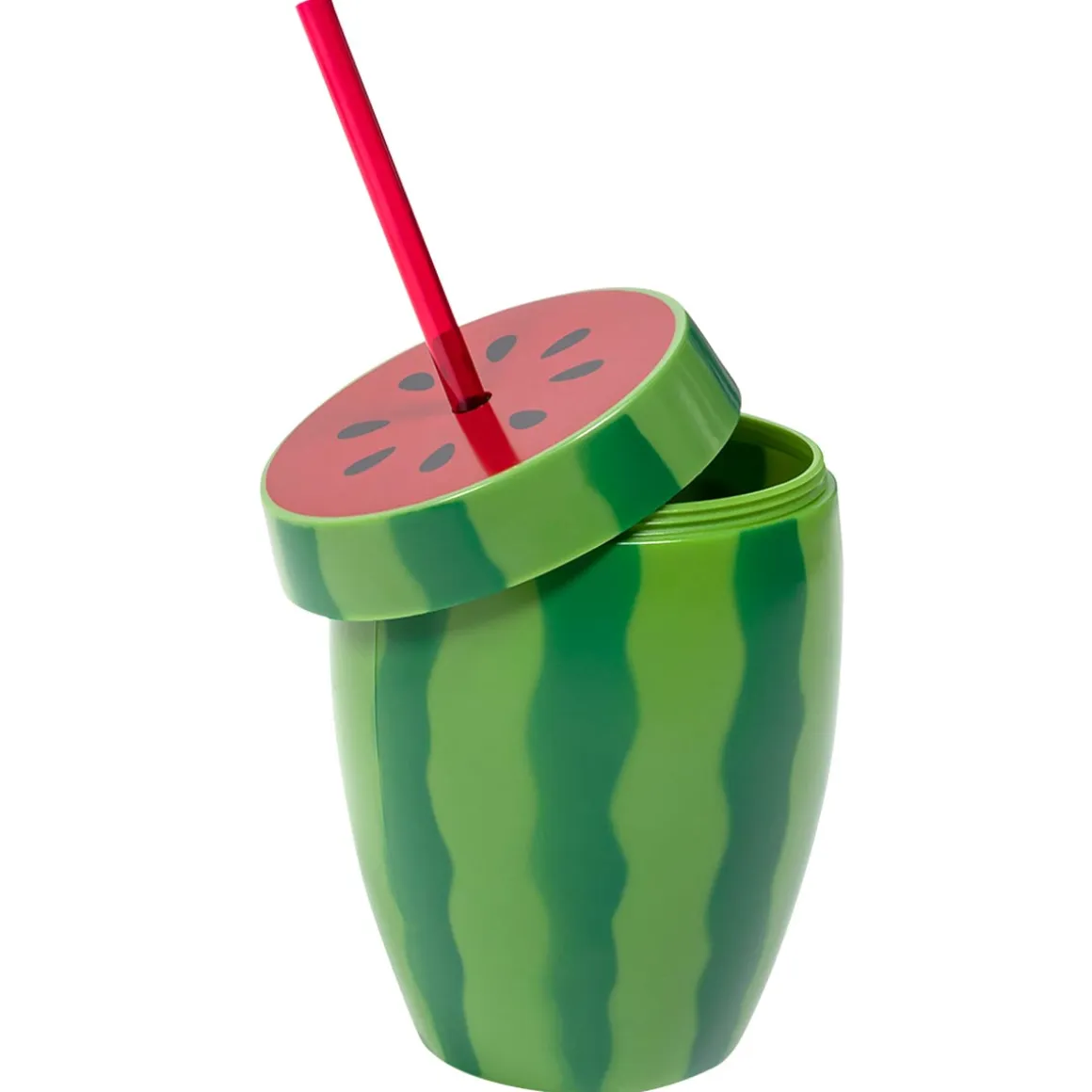 Drinkglas med sugrör, melon 900 ml