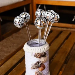 Drinkpinnar, discoboll 20 cm 6 st