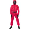 Dräkt med mask, Squid game guard deluxe XL