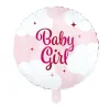 Folieballong, baby girl rosa 46 cm